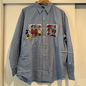Disney Store Blue Shirt with embroidered Mickey Mouse